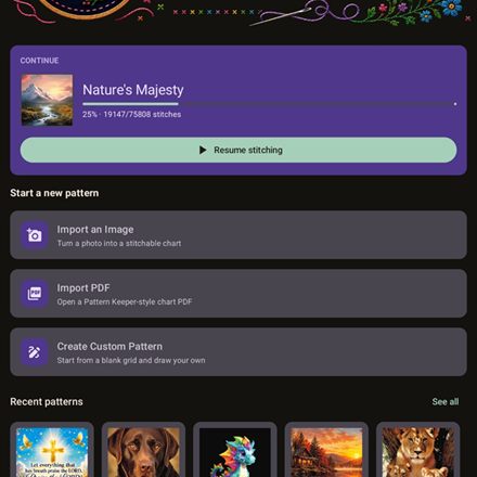 Home on a tablet